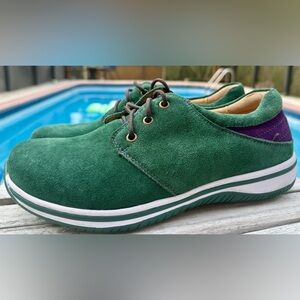ALEGRIA ALEX AM-ALE-606 GREEN SUEDE PURPLE LACE UP COMFORT SHOES MENS EU 42/US 9